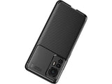 Hochwertig stabile Soft TPU Smartphone Handy Hülle im Carbon Design für Xiaomi 12T zum Schutz des Display und Gehäuse Cover in schwarz von Screenguard