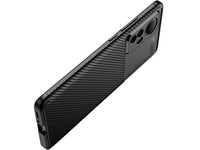 Hochwertig stabile Soft TPU Smartphone Handy Hülle im Carbon Design für Xiaomi 12T zum Schutz des Display und Gehäuse Cover in schwarz von Screenguard