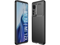 Hochwertig stabile Soft TPU Smartphone Handy Hülle im Carbon Design für Xiaomi 12X zum Schutz des Display und Gehäuse Cover in schwarz von Screenguard