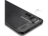 Soft TPU Case mit Design aus feinem veganen Leder für Xiaomi 12X stabil mit erhöhten Rändern und Kanten in schwarz von Screenguard