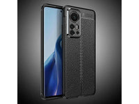 Soft TPU Case mit Design aus feinem veganen Leder für Xiaomi 12X stabil mit erhöhten Rändern und Kanten in schwarz von Screenguard