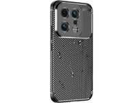 Hochwertig stabile Soft TPU Smartphone Handy Hülle im Carbon Design für Xiaomi 13 zum Schutz des Display und Gehäuse Cover in schwarz von Screenguard