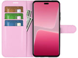 Lederhülle Karten Wallet Ledertasche Etui für Xiaomi 13 Lite in rosa von Screenguard