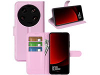 Lederhülle Karten Wallet Ledertasche Etui für Xiaomi 13 Ultra in rosa von Screenguard