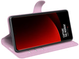 Lederhülle Karten Wallet Ledertasche Etui für Xiaomi 13 Ultra in rosa von Screenguard