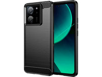 Flexible Handy Schutzhülle mit gebürster Carbon Textur auf der Rückseite für zum Schutz des Xiaomi 13T  Display und Gehäuse Case in schwarz von Screenguard