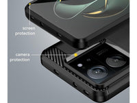 Flexible Handy Schutzhülle mit gebürster Carbon Textur auf der Rückseite für zum Schutz des Xiaomi 13T  Display und Gehäuse Case in schwarz von Screenguard