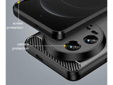 Flexible Handy Schutzhülle mit gebürster Carbon Textur auf der Rückseite für zum Schutz des Xiaomi 14 Ultra  Display und Gehäuse Case in schwarz von Screenguard
