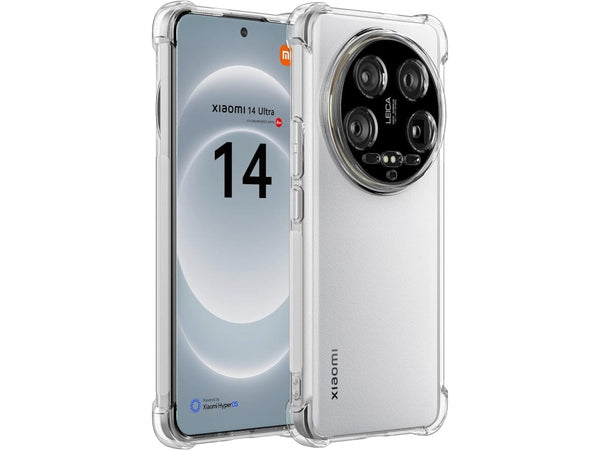 Hoch transparenter TPU Gummi Schutz Handy Hülle Clear Case klar mit verstärkten Schutzecken Bumper für das Xiaomi 14 Ultra Display und Gehäuse in transparent von Screenguard