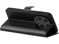 Lederhülle Karten Wallet Ledertasche Etui für Xiaomi 14 Ultra in schwarz von Screenguard