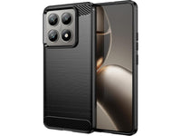 Flexible Handy Schutzhülle mit gebürster Carbon Textur auf der Rückseite für zum Schutz des Xiaomi 14T  Display und Gehäuse Case in schwarz von Screenguard