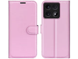 Lederhülle Karten Wallet Ledertasche Etui für Xiaomi 14T in rosa von Screenguard