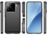 Flexible Handy Schutzhülle mit gebürster Carbon Textur auf der Rückseite für zum Schutz des Xiaomi 15  Display und Gehäuse Case in schwarz von Screenguard