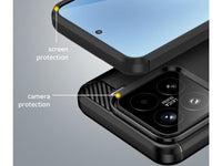 Flexible Handy Schutzhülle mit gebürster Carbon Textur auf der Rückseite für zum Schutz des Xiaomi 15  Display und Gehäuse Case in schwarz von Screenguard