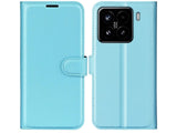Lederhülle Karten Wallet Ledertasche Etui für Xiaomi 15 in hellblau von Screenguard