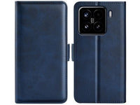 Veganes Flip Case Leder Etui Hülle mit Karten Fächer und Sichtfenster für Xiaomi 15 in dunkelblau von Screenguard