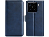 Veganes Flip Case Leder Etui Hülle mit Karten Fächer und Sichtfenster für Xiaomi 15 in dunkelblau von Screenguard