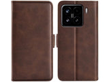 Veganes Flip Case Leder Etui Hülle mit Karten Fächer und Sichtfenster für Xiaomi 15 in mokka von Screenguard