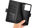 Veganes Flip Case Leder Etui Hülle mit Karten Fächer und Sichtfenster für Xiaomi 15 in schwarz von Screenguard