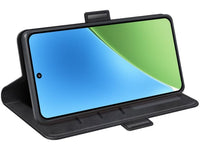 Veganes Flip Case Leder Etui Hülle mit Karten Fächer und Sichtfenster für Xiaomi 15 in schwarz von Screenguard