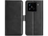 Veganes Flip Case Leder Etui Hülle mit Karten Fächer und Sichtfenster für Xiaomi 15 in schwarz von Screenguard