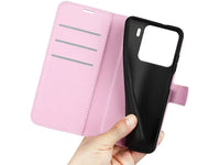 Lederhülle Karten Wallet Ledertasche Etui für Xiaomi 15 in rosa von Screenguard