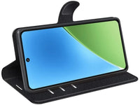 Lederhülle Karten Wallet Ledertasche Etui für Xiaomi 15 in schwarz von Screenguard