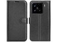 Lederhülle Karten Wallet Ledertasche Etui für Xiaomi 15 in schwarz von Screenguard