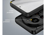Flexible Handy Schutzhülle mit gebürster Carbon Textur auf der Rückseite für zum Schutz des Xiaomi 15 Ultra  Display und Gehäuse Case in schwarz von Screenguard