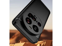 Flexible Handy Schutzhülle mit gebürster Carbon Textur auf der Rückseite für zum Schutz des Xiaomi 15 Ultra  Display und Gehäuse Case in schwarz von Screenguard