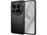 Flexible Handy Schutzhülle mit gebürster Carbon Textur auf der Rückseite für zum Schutz des Xiaomi 15 Ultra  Display und Gehäuse Case in schwarz von Screenguard