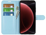 Lederhülle Portemonnaie Karten Ledertasche für Xiaomi 15 Ultra in hellblau von Screenguard