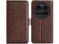Veganes Flip Case Leder Etui Hülle mit Karten Fächer und Sichtfenster für Xiaomi 15 Ultra in mokka von Screenguard
