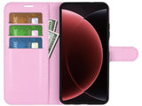 Lederhülle Portemonnaie Karten Ledertasche für Xiaomi 15 Ultra in rosa von Screenguard