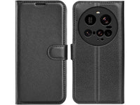 Lederhülle Karten Wallet Ledertasche Etui für Xiaomi 15 Ultra in schwarz von Screenguard