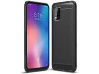 Flexible Handy Schutzhülle mit gebürster Carbon Textur auf der Rückseite für zum Schutz des Xiaomi Mi 10 Lite  Display und Gehäuse Case in schwarz von Screenguard