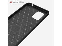 Flexible Handy Schutzhülle mit gebürster Carbon Textur auf der Rückseite für zum Schutz des Xiaomi Mi 10 Lite  Display und Gehäuse Case in schwarz von Screenguard