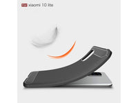 Flexible Handy Schutzhülle mit gebürster Carbon Textur auf der Rückseite für zum Schutz des Xiaomi Mi 10 Lite  Display und Gehäuse Case in schwarz von Screenguard