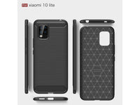 Flexible Handy Schutzhülle mit gebürster Carbon Textur auf der Rückseite für zum Schutz des Xiaomi Mi 10 Lite  Display und Gehäuse Case in schwarz von Screenguard