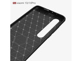 Flexible Handy Schutzhülle mit gebürster Carbon Textur auf der Rückseite für zum Schutz des Xiaomi Mi 10 Pro  Display und Gehäuse Case in blau von Screenguard