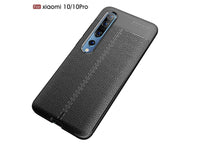 Soft TPU Case mit Design aus feinem veganen Leder für Xiaomi Mi 10 Pro stabil mit erhöhten Rändern und Kanten in schwarz von Screenguard