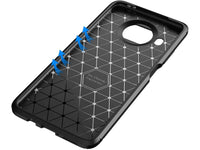 Hochwertig stabile Soft TPU Smartphone Handy Hülle im Carbon Design für Xiaomi Mi 10T Lite zum Schutz des Display und Gehäuse Cover in blau von Screenguard