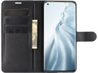 Lederhülle Karten Wallet Ledertasche Etui für Xiaomi Mi 11 in schwarz von Screenguard