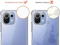 Hoch transparenter TPU Gummi Schutz Handy Hülle Clear Case klar mit verstärkten Schutzecken Bumper für das Xiaomi Mi 11 Lite Display und Gehäuse in transparent von Screenguard