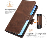 Veganes Flip Case Leder Etui Hülle mit Karten Fächer und Sichtfenster für Xiaomi Mi 11 Lite in mokka von Screenguard