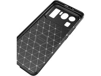 Hochwertig stabile Soft TPU Smartphone Handy Hülle im Carbon Design für Xiaomi Mi 11 Ultra zum Schutz des Display und Gehäuse Cover in blau von Screenguard