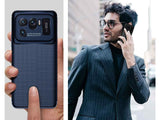 Hochwertig stabile Soft TPU Smartphone Handy Hülle im Carbon Design für Xiaomi Mi 11 Ultra zum Schutz des Display und Gehäuse Cover in blau von Screenguard