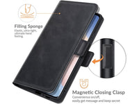 Veganes Flip Case Leder Etui Hülle mit Karten Fächer und Sichtfenster für Xiaomi Mi 11 Ultra in schwarz von Screenguard