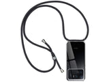 Necklace Handy Hülle mit Kordel Kette schwarz zum Tragen des Xiaomi Mi 11 Ultra am Körper wie Handtasche Lanyard, stabil mit erhöhten Rändern und Kanten in transparent von Screenguard