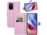 Lederhülle Portemonnaie Karten Ledertasche für Xiaomi Mi 11i in rosa von Screenguard